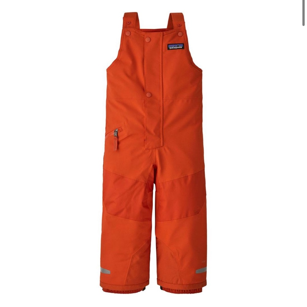 Patagonia- PATAGONIA BABY SNOW PILE BIBS INFANTS TODDLERS, Metric Orange, 2T